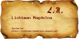 Lichtman Magdolna névjegykártya
